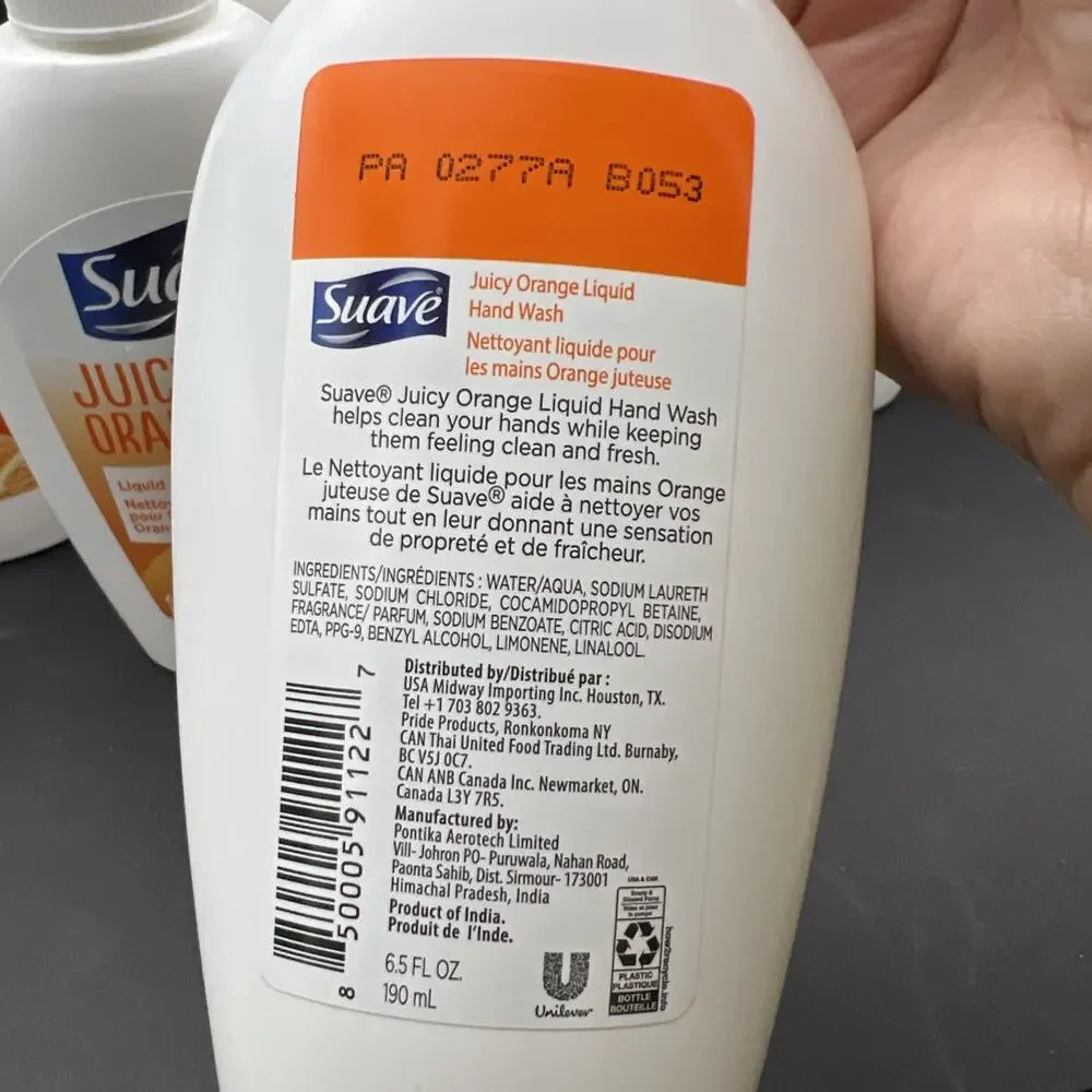 Pack Of 6 Suave Juicy Orange Liquid Hand Wash 6.5oz.